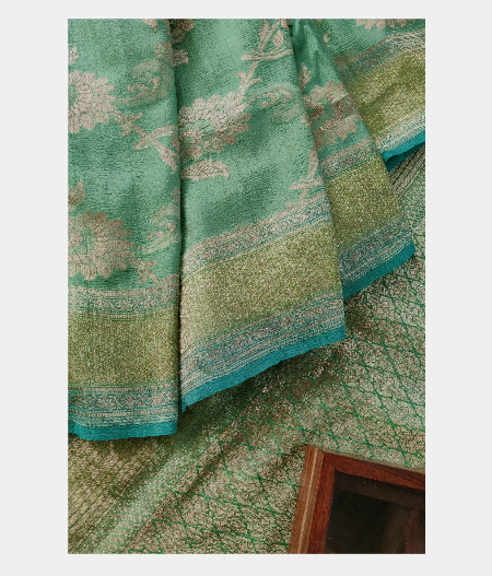 Aqua Green Banarasi Georgette Silk Saree T225843-image