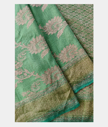 Aqua Green Banarasi Georgette Silk Saree T2258432