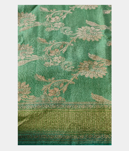 Aqua Green Banarasi Georgette Silk Saree T2258433