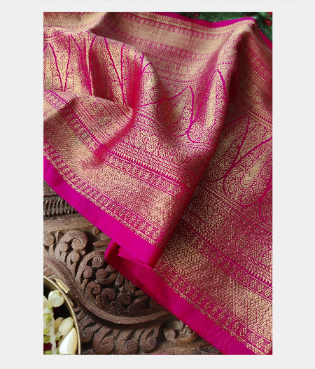 Black Handwoven Kanjivaram Silk Pavadai T1808682