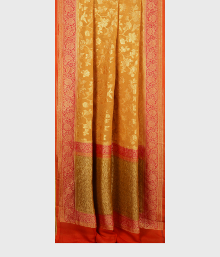 Yellow Banarasi Georgette Silk Saree T1028752