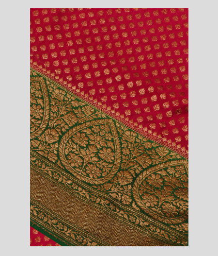Red Banarasi Georgette Silk Saree T214120-image