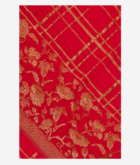 Red Banarasi Georgette Silk Saree T185738-image