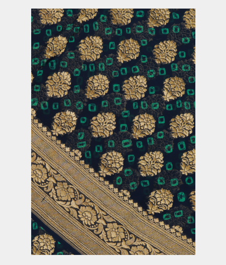 Dark Blue Banarasi Georgette Silk Saree T162044-image