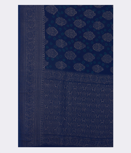 Dark Blue Banarasi Georgette Silk Saree T1620443