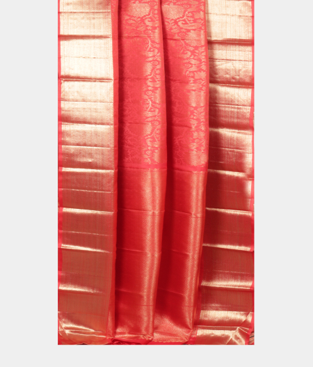 Pinkish Orange Handwoven Kanjivaram Silk Saree T2057142