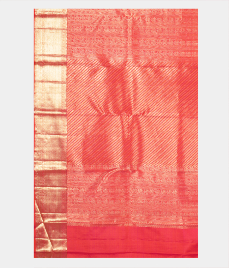 Pinkish Orange Handwoven Kanjivaram Silk Saree T2235644