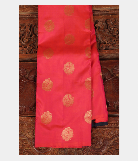 Pinkish Orange Handwoven Kanjivaram Silk Saree T178507-image