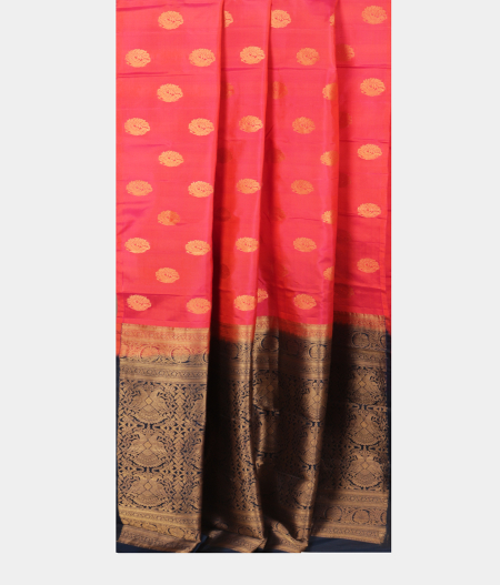 Pinkish Orange Handwoven Kanjivaram Silk Saree T1785072