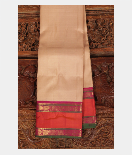 Beige Handwoven Kanjivaram Silk Saree T218140-image