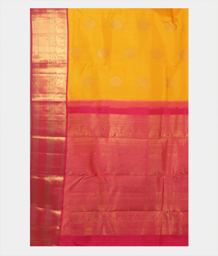 Yellow Handwoven Kanjivaram Silk Saree T2245564
