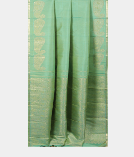 Green Handwoven Kanjivaram Silk Saree T2262972