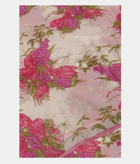 Pink Chiffon Printed Silk Saree T221802-image
