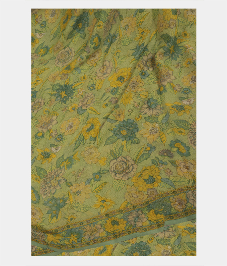Light Green Chiffon Printed Silk Saree T14788-image