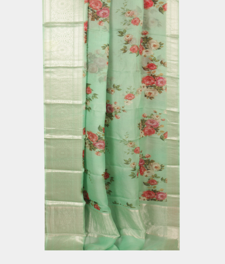 Green Printed Silk Kota Saree T2265522