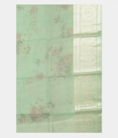 Green Printed Silk Kota Saree T2265523