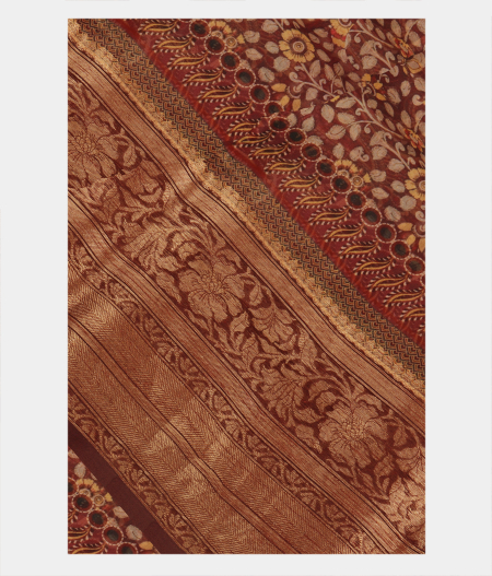 Maroon Kora Organza Printed Saree T225831-image