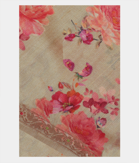 Green Tussar Printed Saree T219735-image
