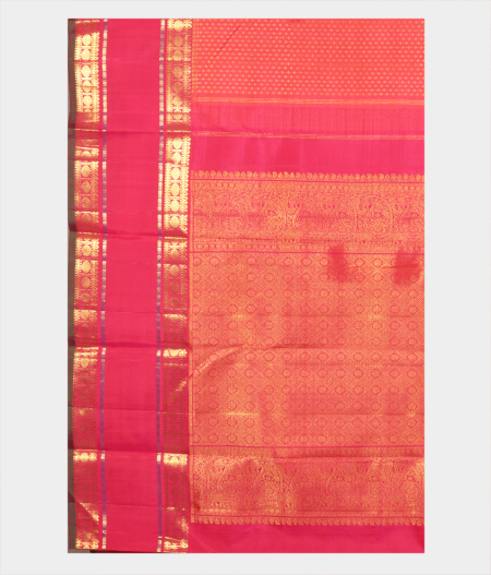Pinkish Orange Handwoven Kanjivaram Silk Saree T2252954
