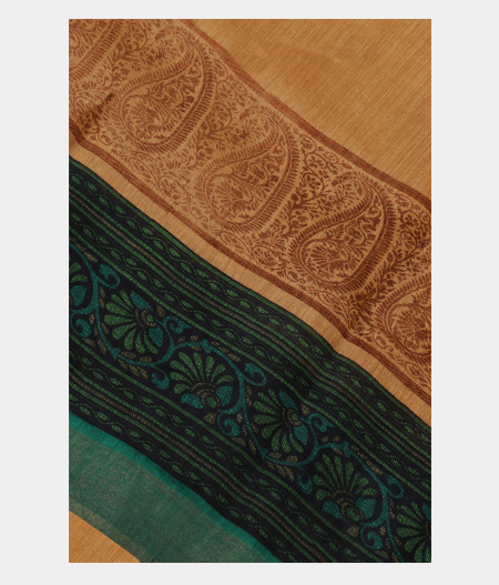 Beige Tussar Printed Saree T221912-image