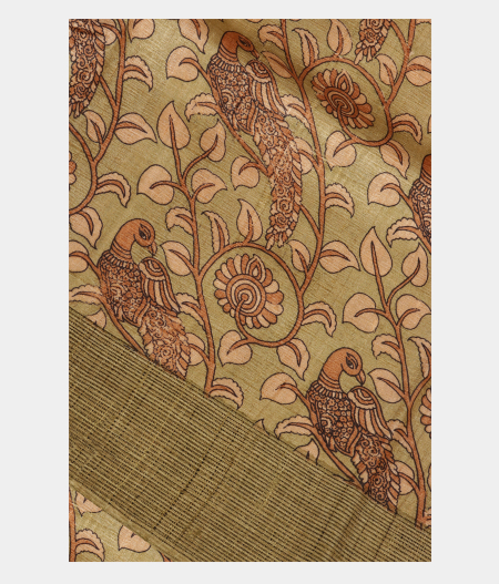Light Green Tussar Printed Saree T222329-image
