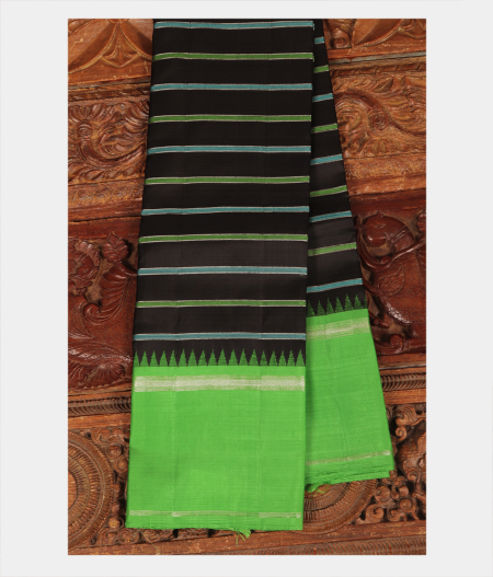 Black Handwoven Kanjivaram Silk Saree T219348-image