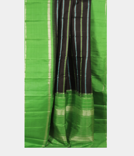 Black Handwoven Kanjivaram Silk Saree T2193482