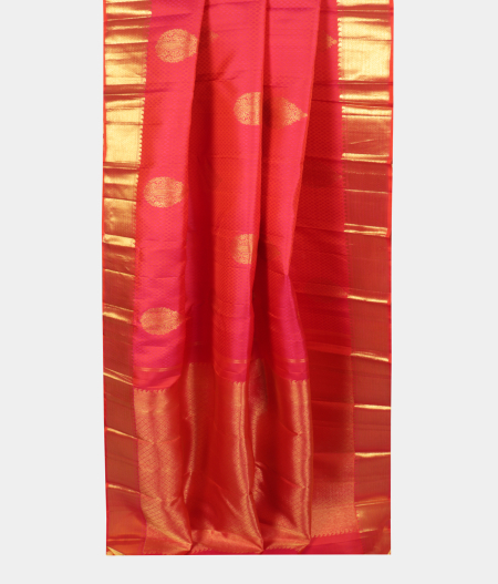 Orangish Pink Handwoven Kanjivaram Silk Saree T2250812