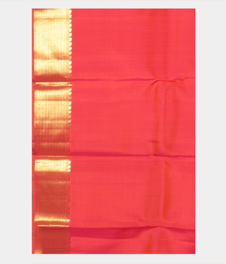 Orangish Pink Handwoven Kanjivaram Silk Saree T2250813