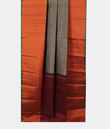 Black and Grey Handwoven Kanjivaram Silk Saree T2179352