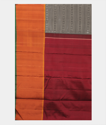 Black and Grey Handwoven Kanjivaram Silk Saree T2179354