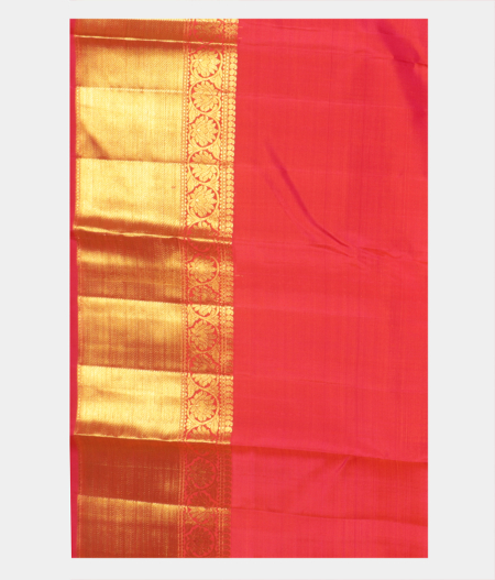 Orangish pink Handwoven Kanjivaram Silk Saree T2051313