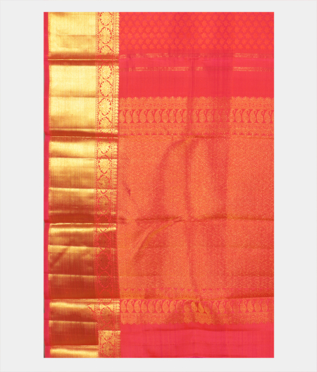 Orangish pink Handwoven Kanjivaram Silk Saree T2051314
