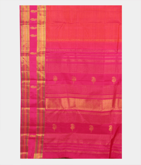 Pinkish Orange Handwoven Kanjivaram Silk Saree T2251634
