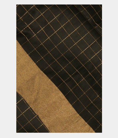 Black Woven Raw Silk Saree T170203-image