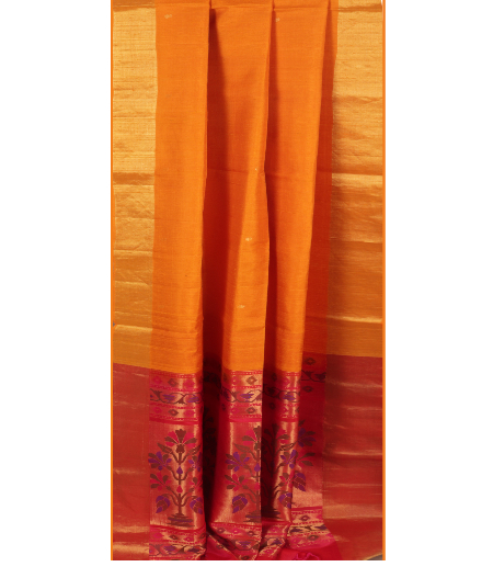 Yellow Woven Raw Silk Saree T2191692