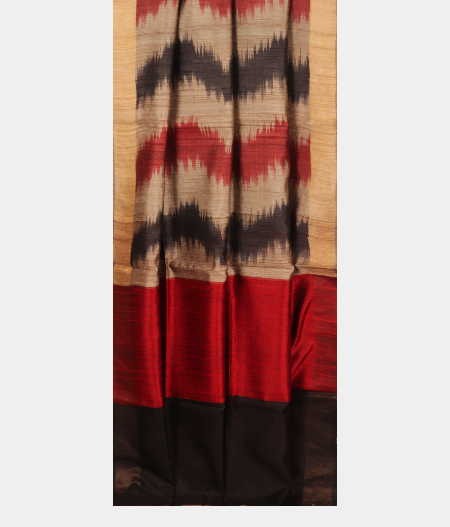 Beige Tussar Printed Saree T1982182