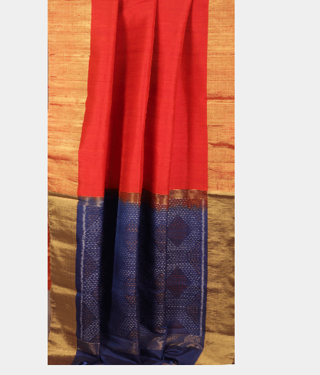 Orange Woven Raw Silk Saree T1701972