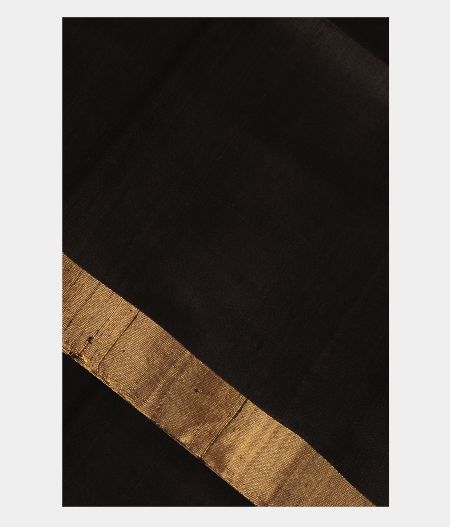 Black Woven Raw Silk Saree T129232-image