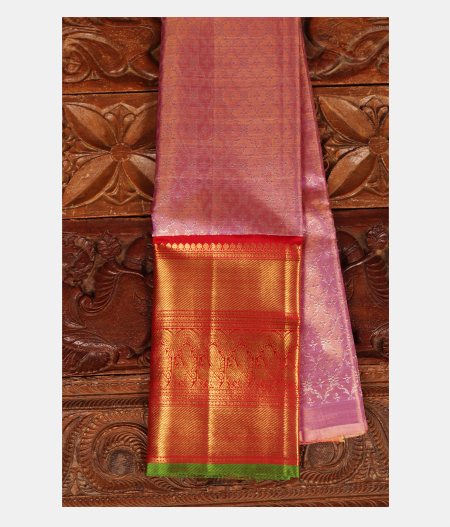 Lavender Handwoven Kanjivaram Silk Pavadai T227526-image