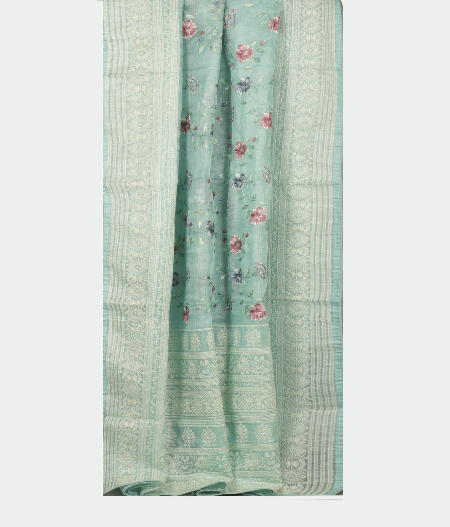 Light Blue  Silk Kota Embroidery Saree T2269482