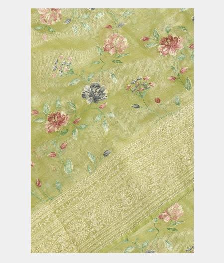 Green Silk Kota Embroidery Saree T226950-image
