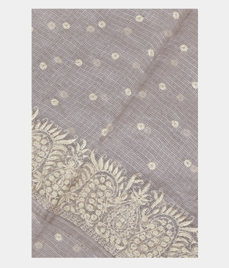 Grey Silk Kota Embroidery Saree T217741-image