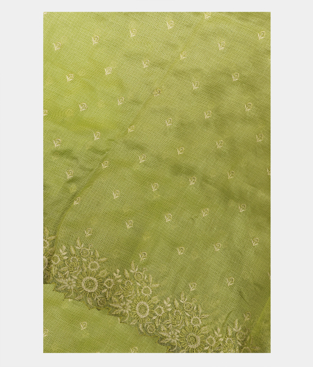Green Silk Kota Embroidery Saree T226293-image
