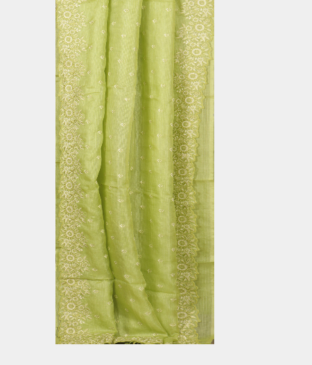 Green Silk Kota Embroidery Saree T2262932