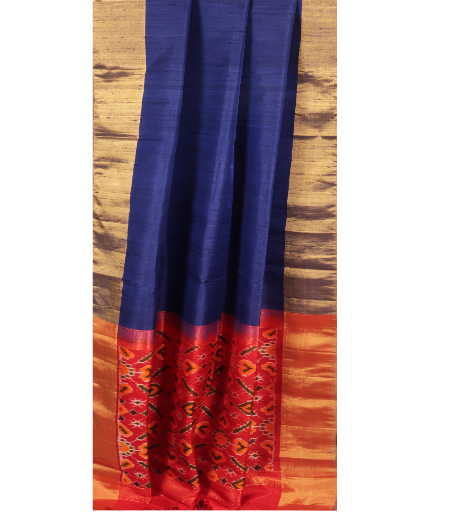 Dark Blue Woven Raw Silk Saree T1811062