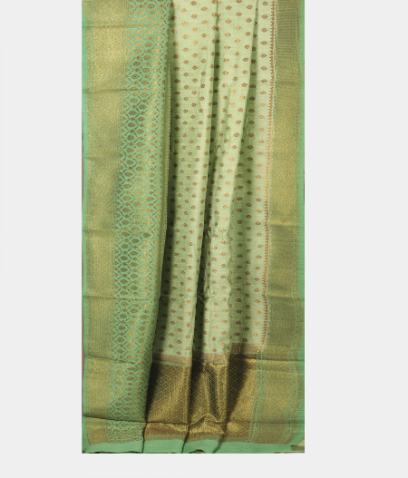 Mint Green Banaras Tussar Saree T2266192