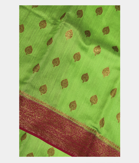 Light Green Banaras Tussar Saree T144996-image