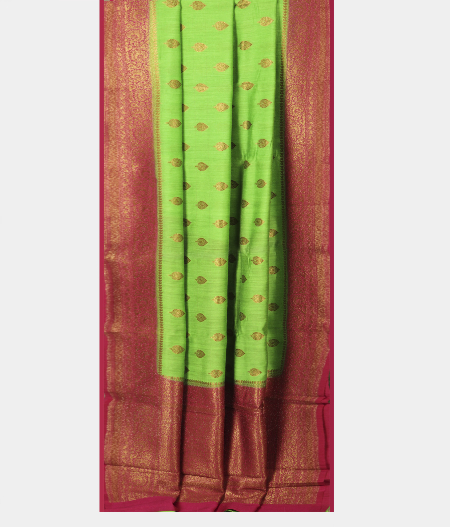 Light Green Banaras Tussar Saree T1449962