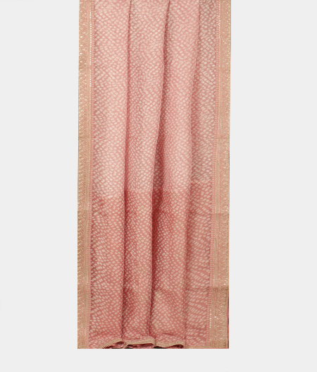 Peach Kora Organza Printed Saree  T2276114